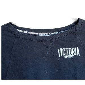 Victorias Secret Sport Womens Short Sleeve Crop Top Yoga Exercise XS Black